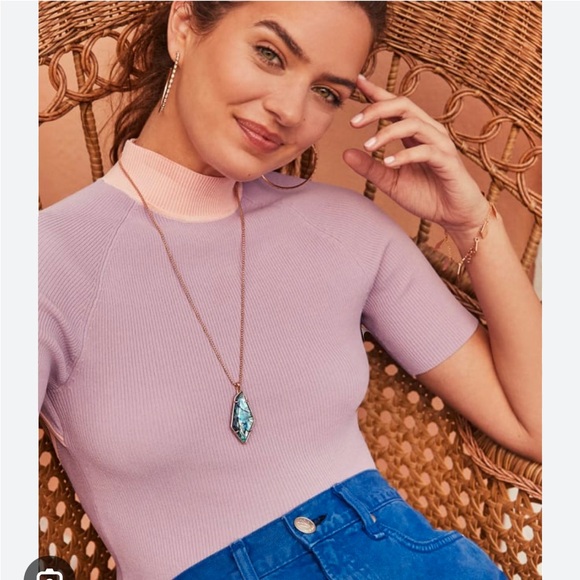 Kendra Scott Lilith Opalite Pendant Adjustable Rose Gold Tone Necklace - Picture 3 of 6